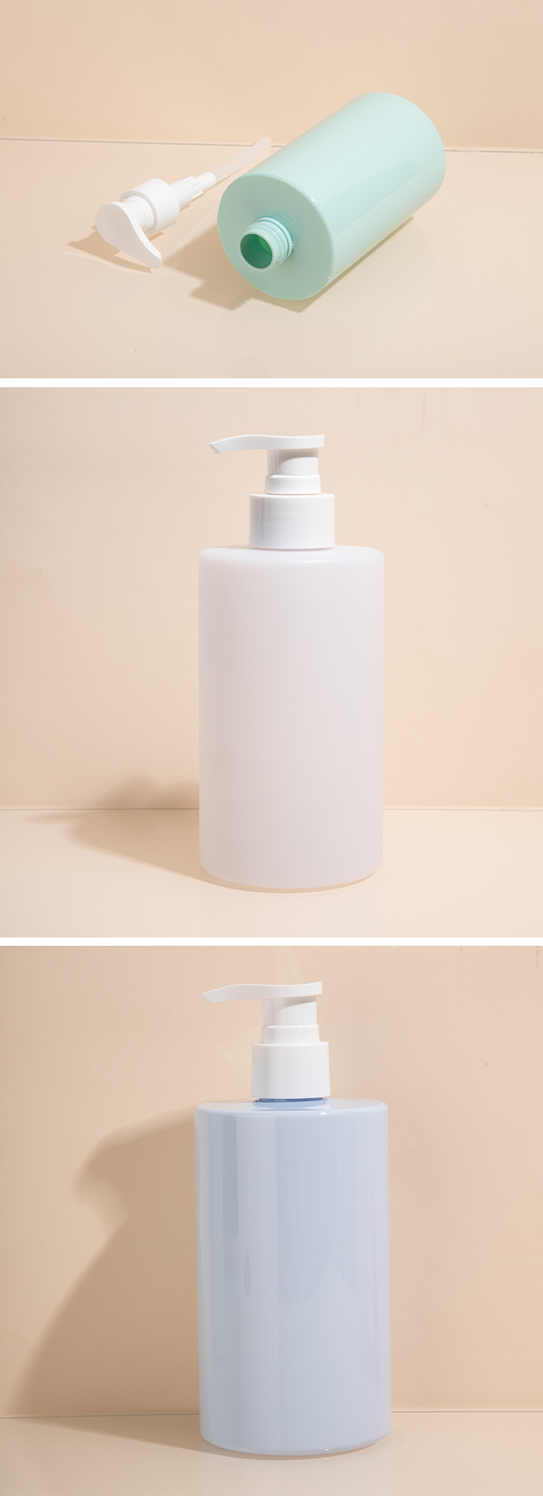 350ml化妝品圓柱洗護瓶PET日化用品包材洗發水瓶沐浴露乳液瓶